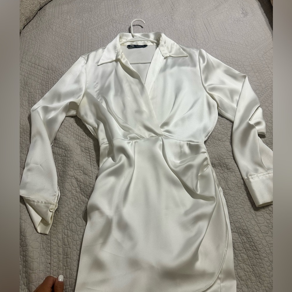 Zara Cream Satin Blouse